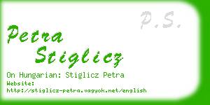 petra stiglicz business card